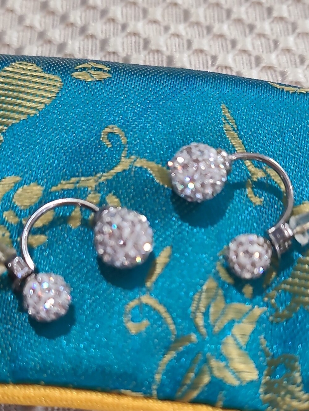 Rhinestone Double Ball Earrings